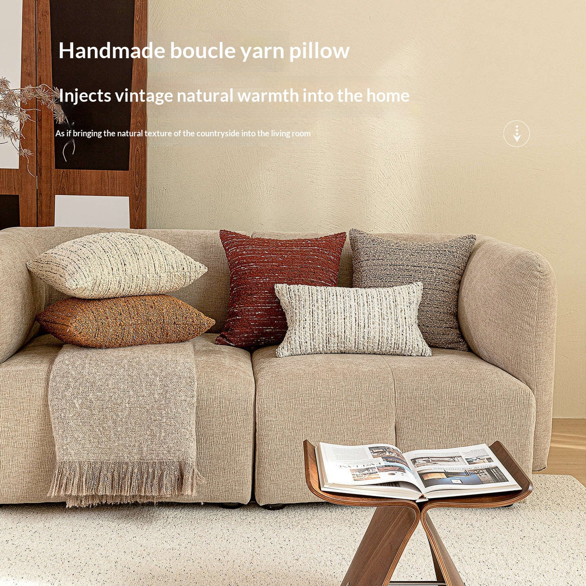 Retro Circular Yarn-Textured Pillowcase - Vintage Jacquard Cushion Cover