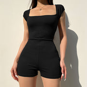 Backless Cutout Ribbed Knit Jumpsuit