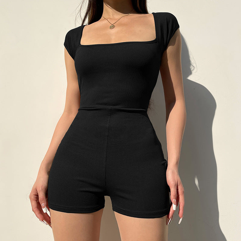 Backless Cutout Ribbed Knit Jumpsuit