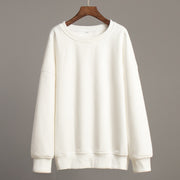 New Women's Polar Fleece Brushed Hoody Casual Round Neck Sweater