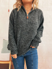 Solid Color Casual Hooded Knitted Sweater for Women