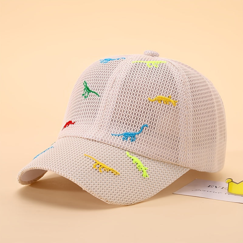 Dinosaur Embroidered Mesh Baseball Cap for Kids