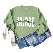 Plus Size Letter Print Long Sleeve Round Neck Casual Sweater