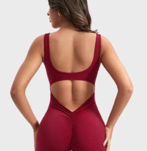 Backless Slim-Fit Yoga Jumpsuit with Hip-Lifting Design