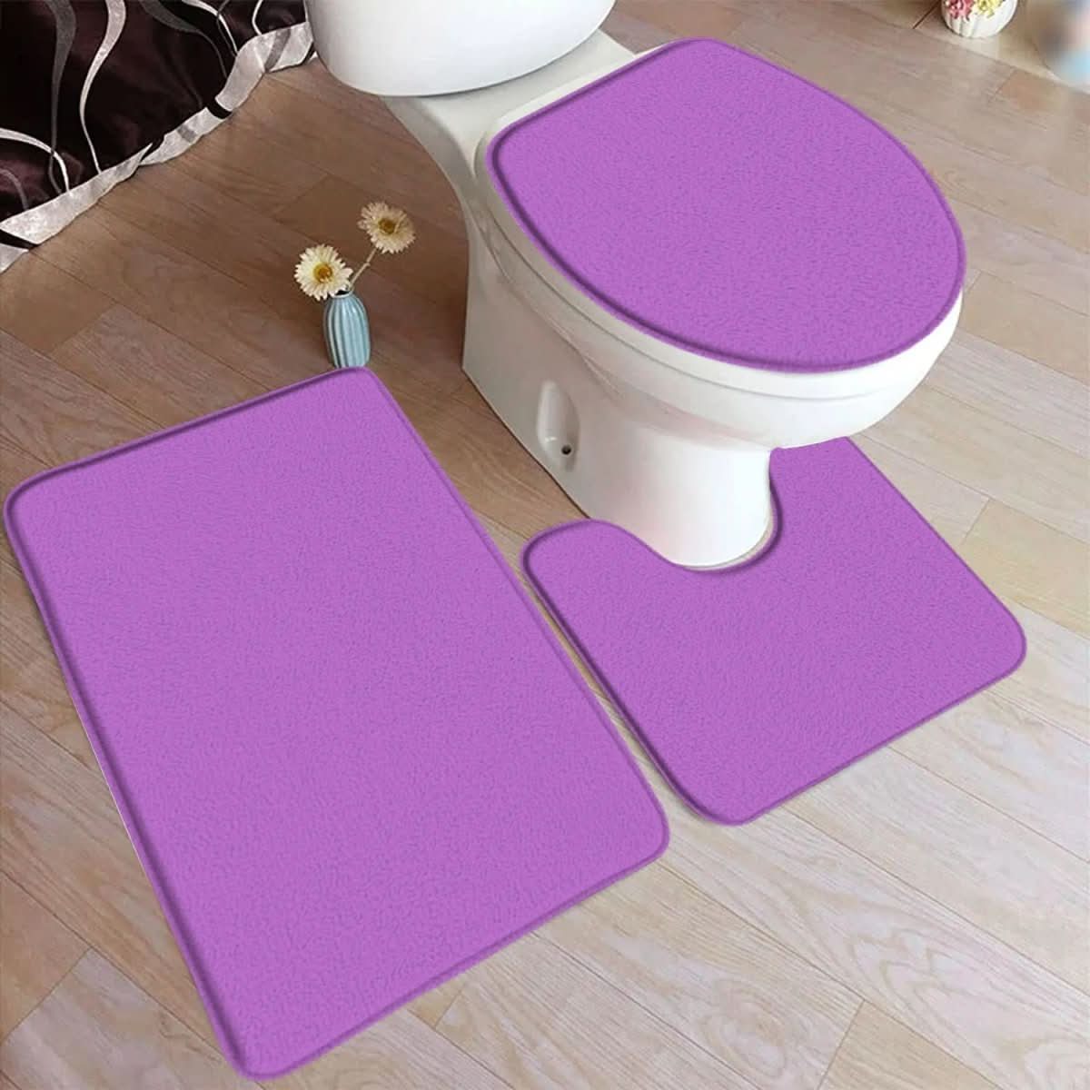 Flannel Bathroom Three Piece Set