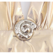Casual All-match Women's Metal Foil Hanging Collar Jumpsuit