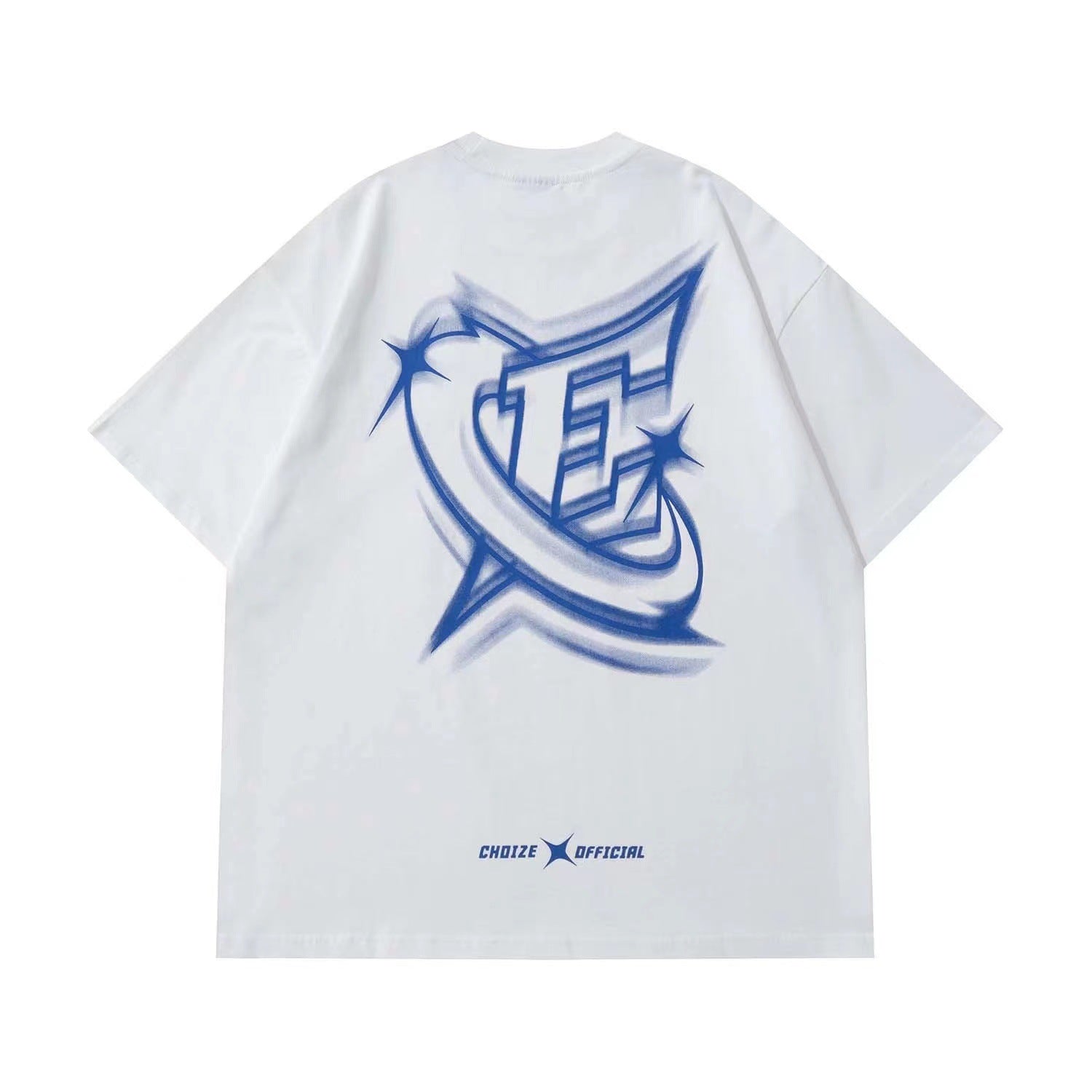 Phantom Letter Print Loose Short-Sleeve Tee