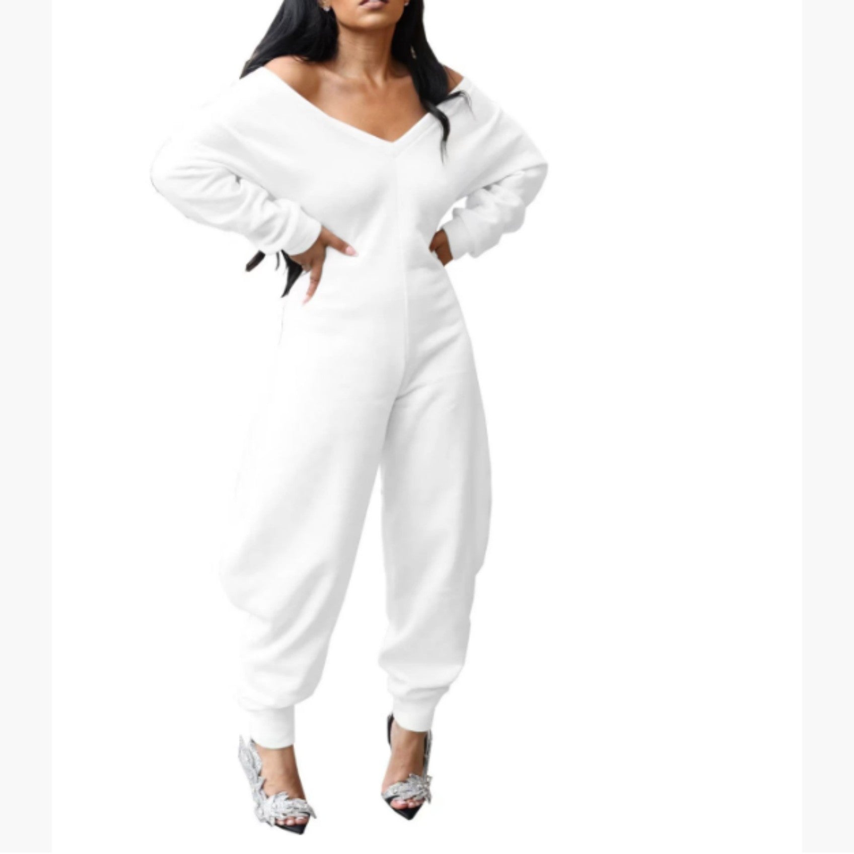 Women's Long-Sleeve Athletic Hoodie Jumpsuit