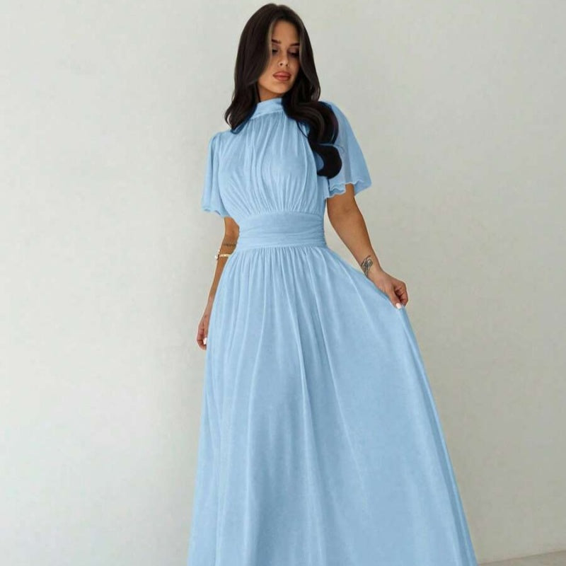 New Elegant Womens Dress with Ruffled Sleeves