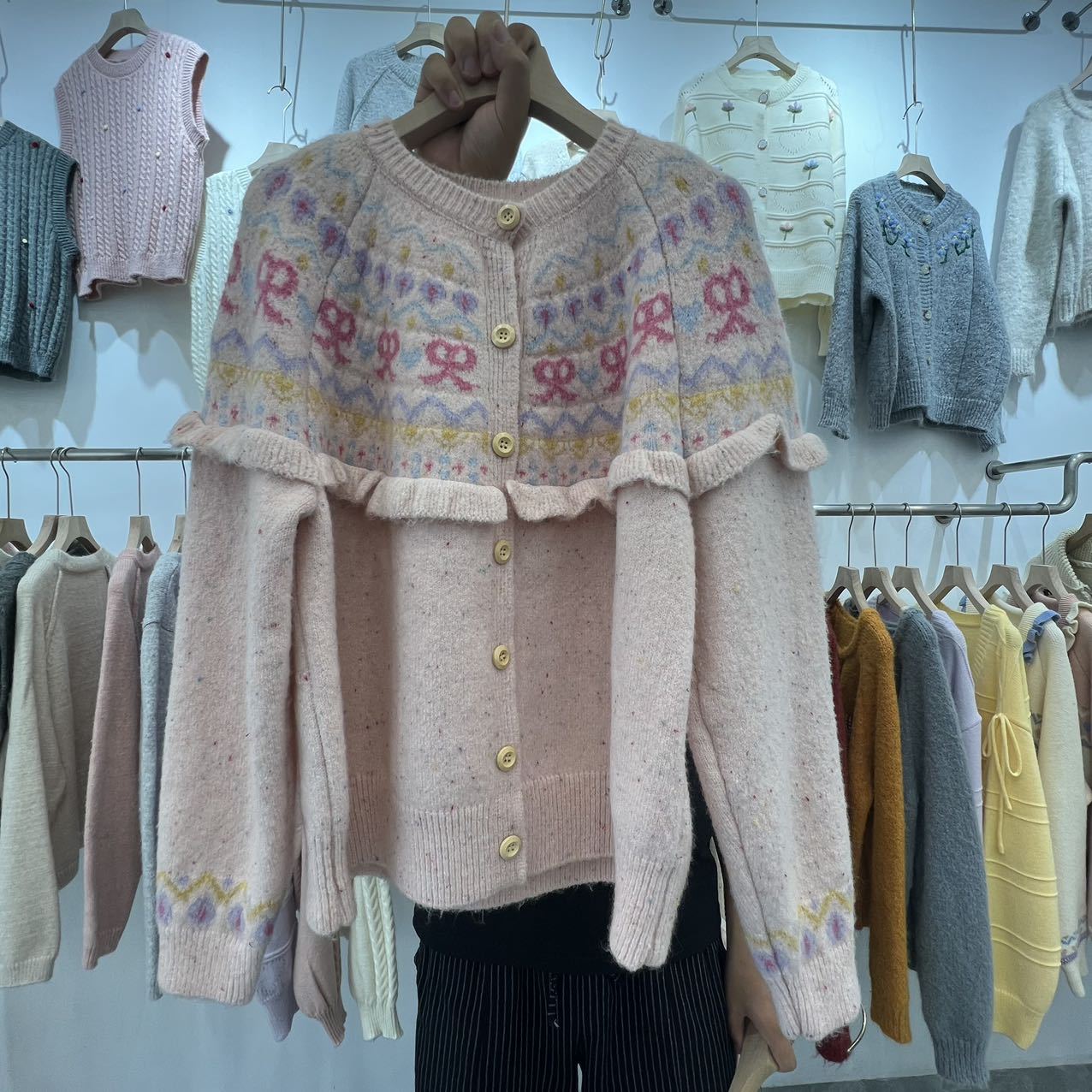 Retro Bow Knit Cardigan Sweaters