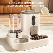 2-in-1 Cat Feeder 2-in-1 Automatic Cat Feeder - Quantitative Feeding for Pet Diet Health - Cute Water and Food Dispenser