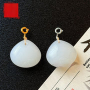 Elegant Jade Pendant Necklace with Gold Thread & Silver Inlay