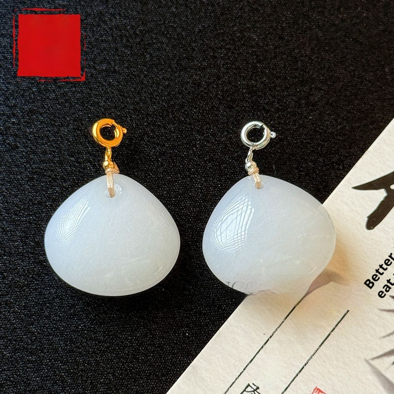 Elegant Jade Pendant Necklace with Gold Thread & Silver Inlay