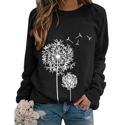 Women's 3D Print Loose Casual Round-Neck Autumn Sweater