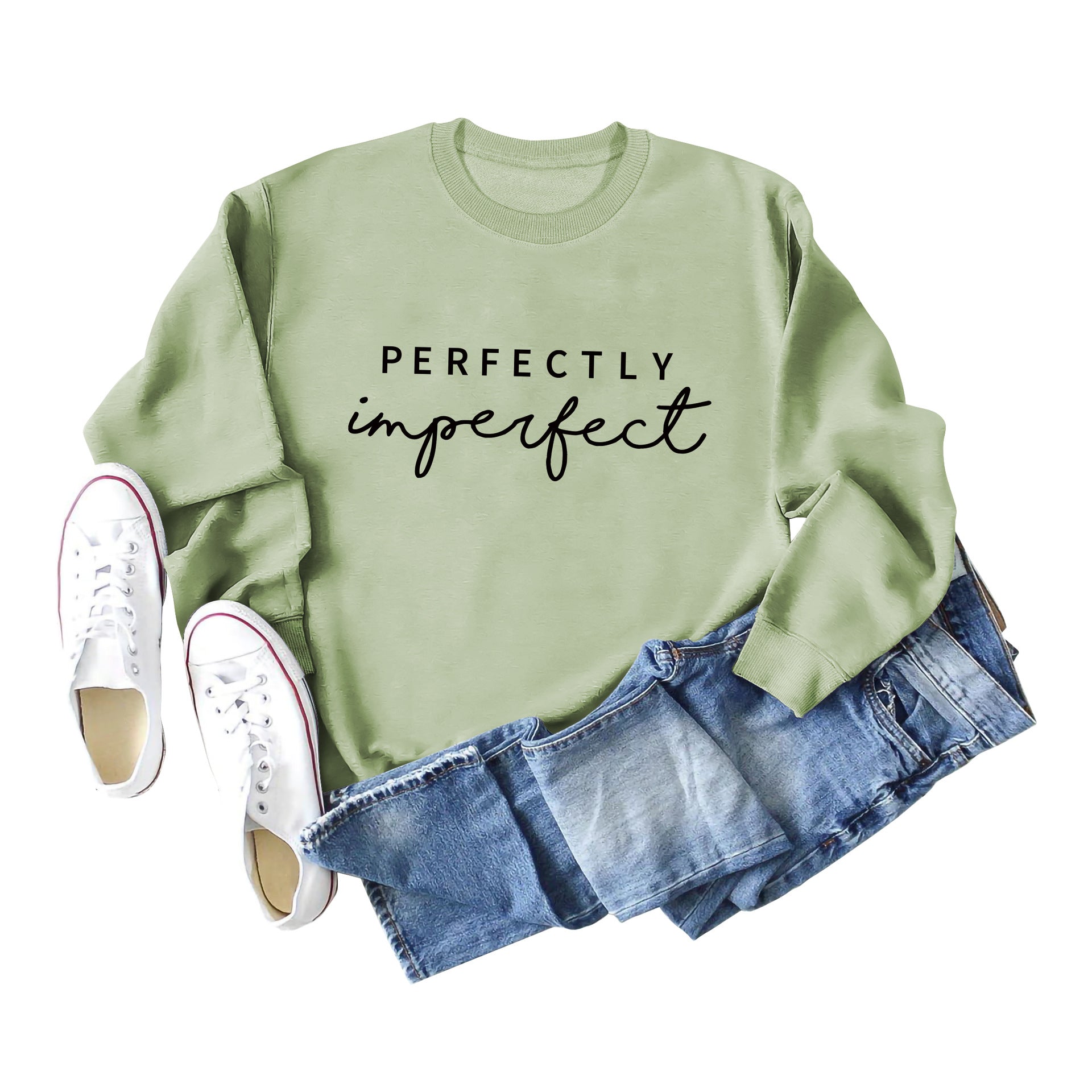 PERFECTLY Imperfect Women's Round Neck Long Sleeve Sweater