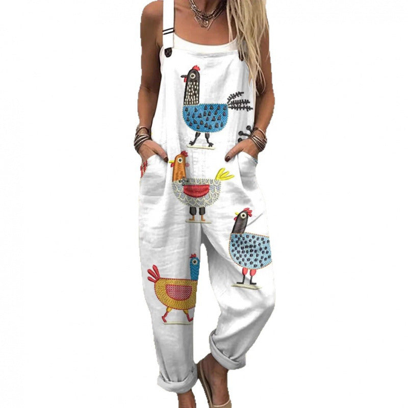 Women's Casual Loose Sleeveless Pocket Jumpsuit