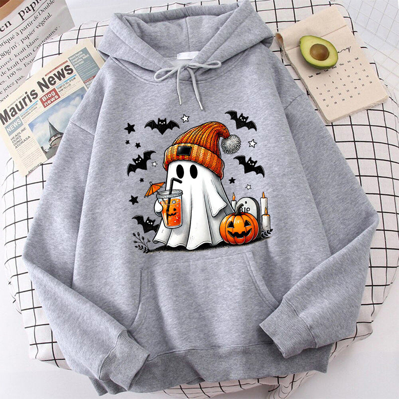 Women's Halloween Ghost Pumpkin Graphic Hoodie