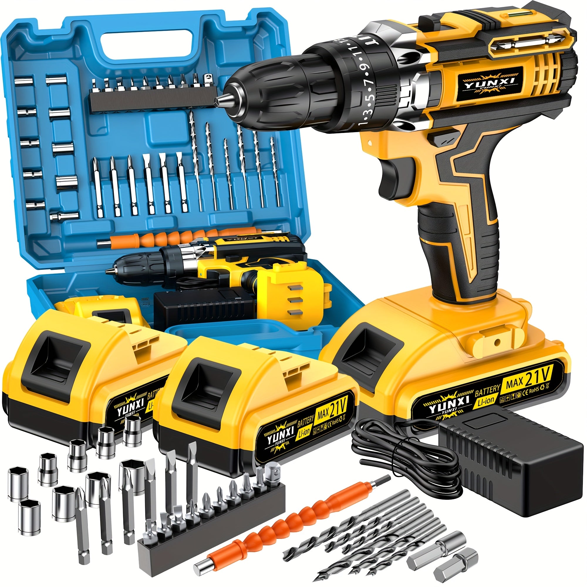 Wireless Lithium Ion Drill Bit Set with Battery & Fast Charger | Impact Pistol Drill Bit, Electric Screwdriver Function, Speed & Torque Control - Home Repair, Fast Charging | Perfect Gift