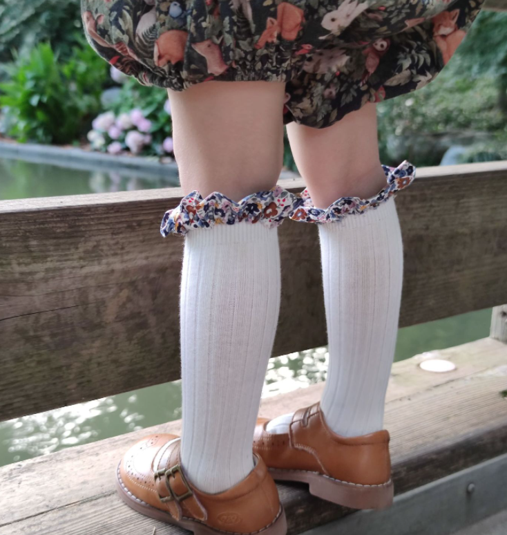 Soft Baby Socks for Kids - Plain Color, Lace Details