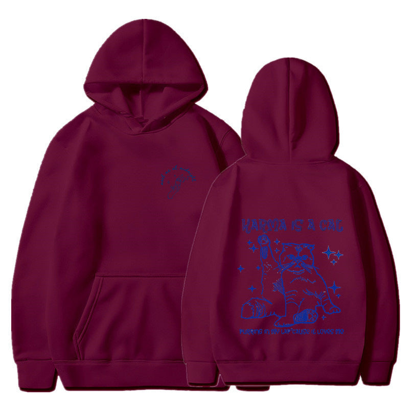 Cozy Cartoon Couple Velvet Hooded Sweatshirt