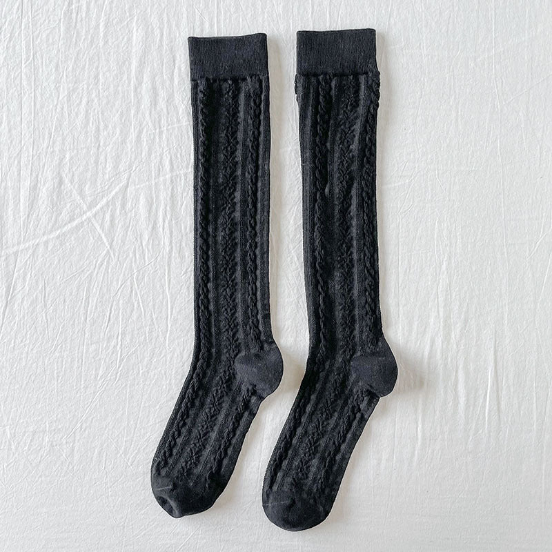 Retro Lolita Calf Socks - Thin, Long, & Breathable