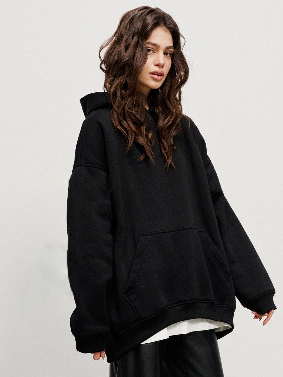 Cozy Oversized Fleece Hoodie with Pockets