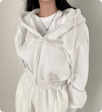 Casual Loose Long Sleeve Drawstring Hoodie