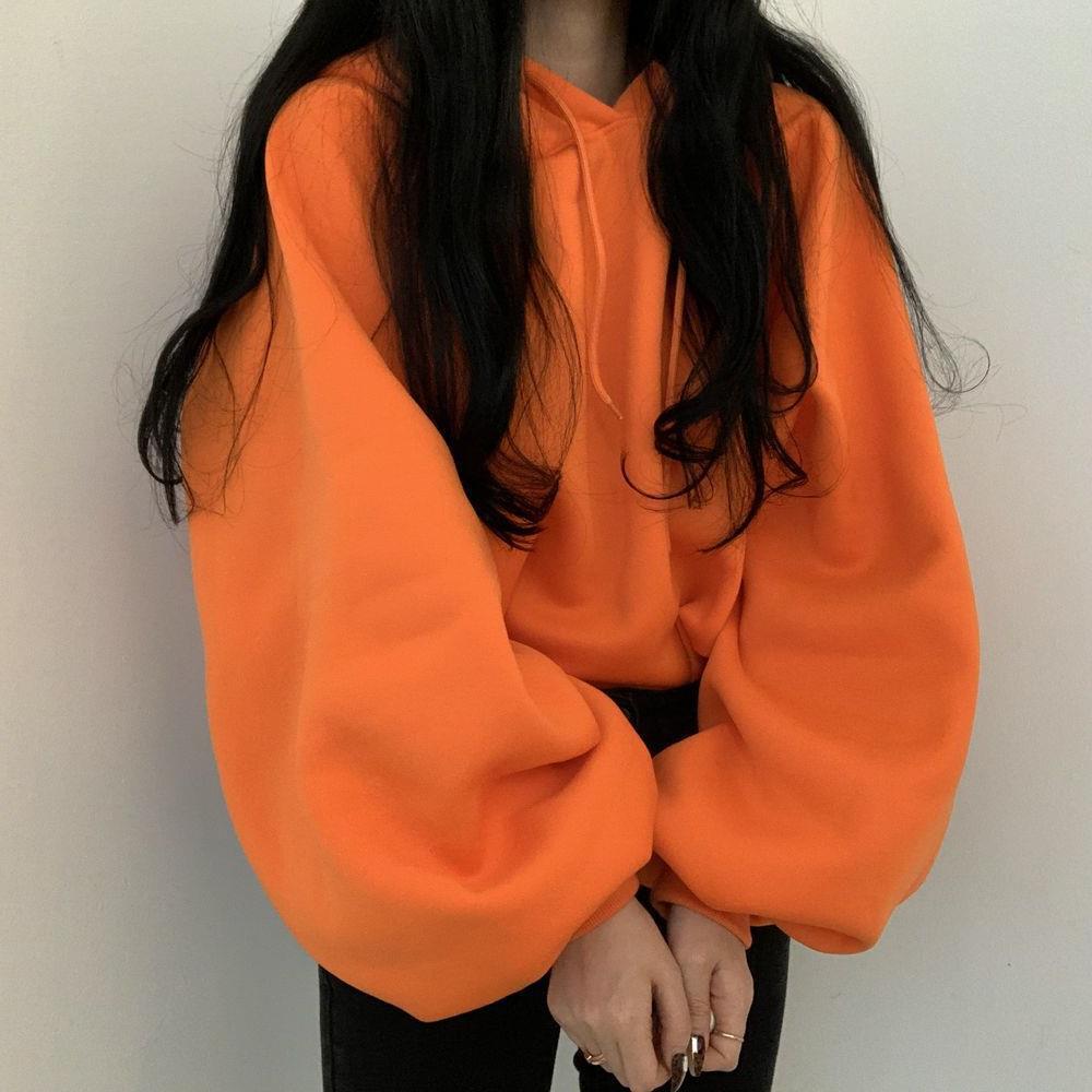 Women's Casual Lantern Sleeve Hooded Sweater