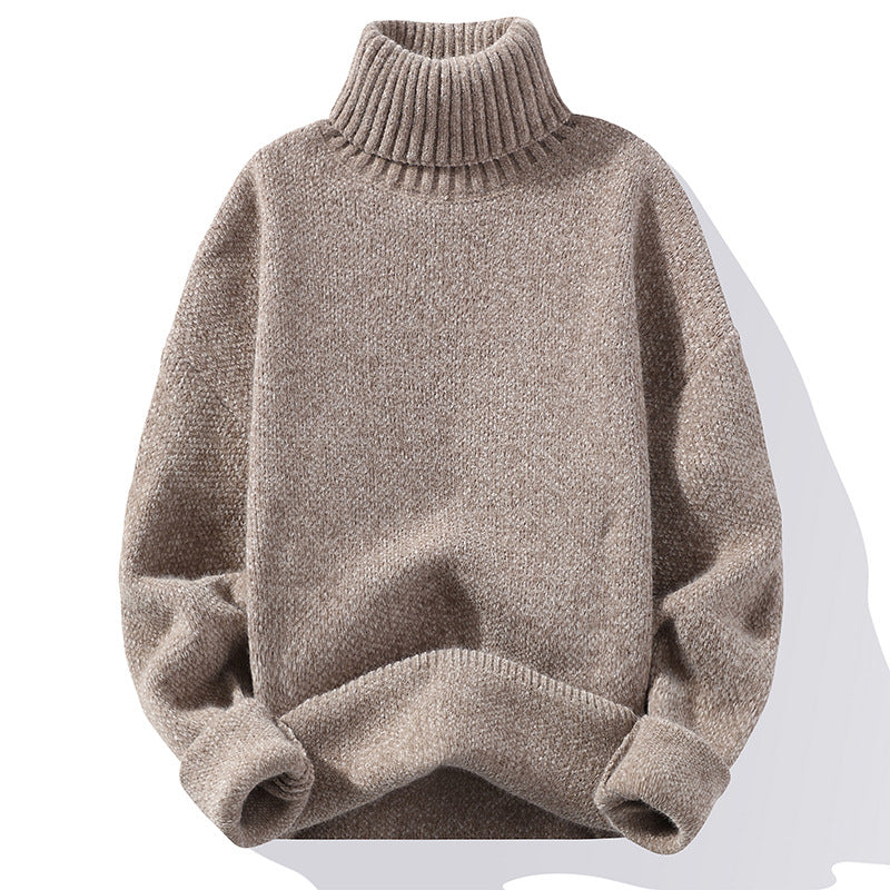 Cozy Solid Turtleneck Knit Sweater for Women