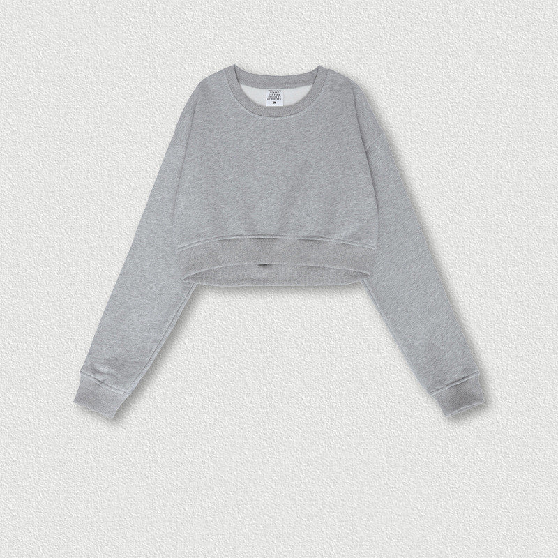 Women's Retro Cropped Long-Sleeve Sweatshirt