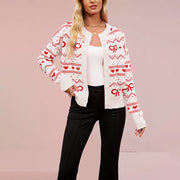 Valentine's Day Cardigan Heart Knitted Coat Sweater