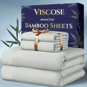3‑Piece Bamboo Cooling Bedding Set – Extra Deep Pocket, Breathable & Cooling, Includes Pillowcase, Flat Sheet & Fitted Sheet, Queen & King