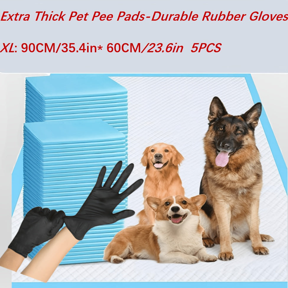 Extra Thick Pet Urine Pads with Black Nitrile Gloves – Multiple Sizes, Cost‑Effective Bundle