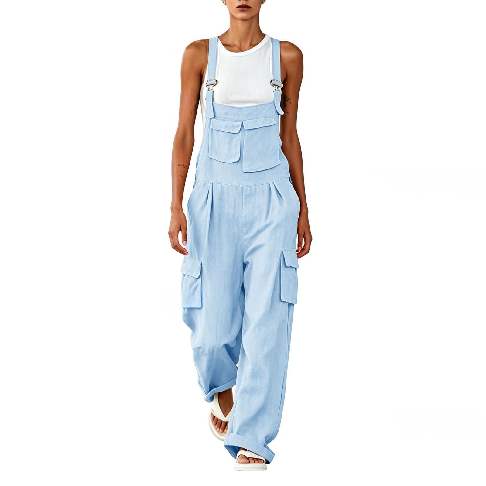 Womens Comfortable Suspender Jumpsuit For Summer