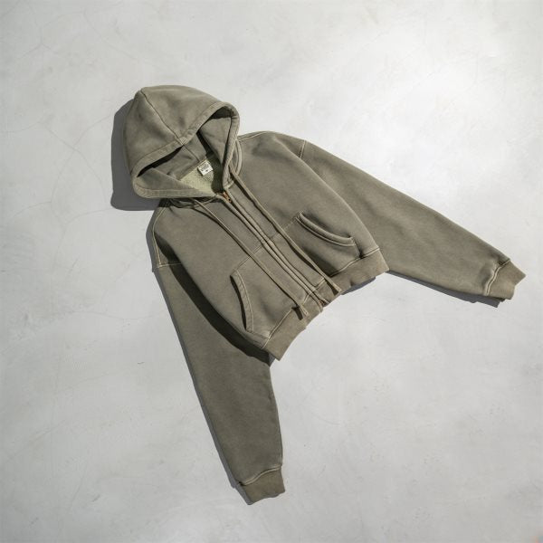 Retro Color Block Zip Hooded Sweater