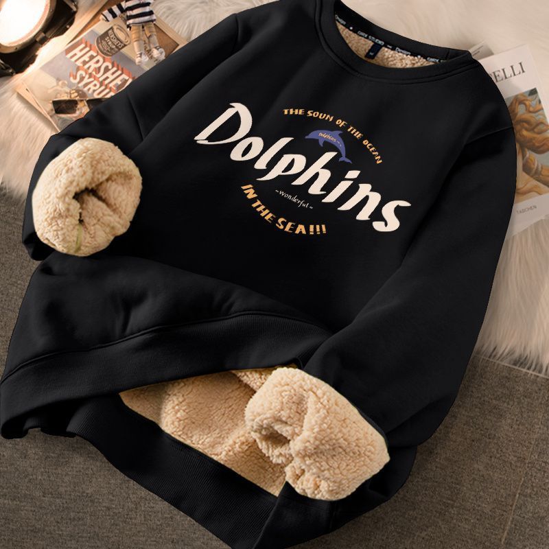 Women's Cute Printed Thickened Fleece Pullover Sweater