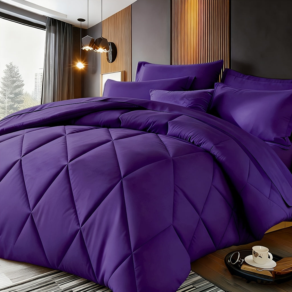 2‑Piece Solid Color Diamond‑Pattern Bed Sheet Set – Large & Extra‑Large, Ultra‑Fine Fiber Quilt with Pillowcase