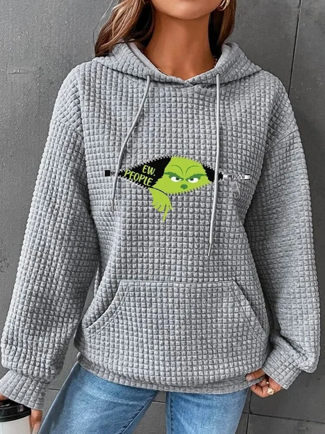 Cozy Loose Fit Hooded Long Sleeve Pullover Sweater