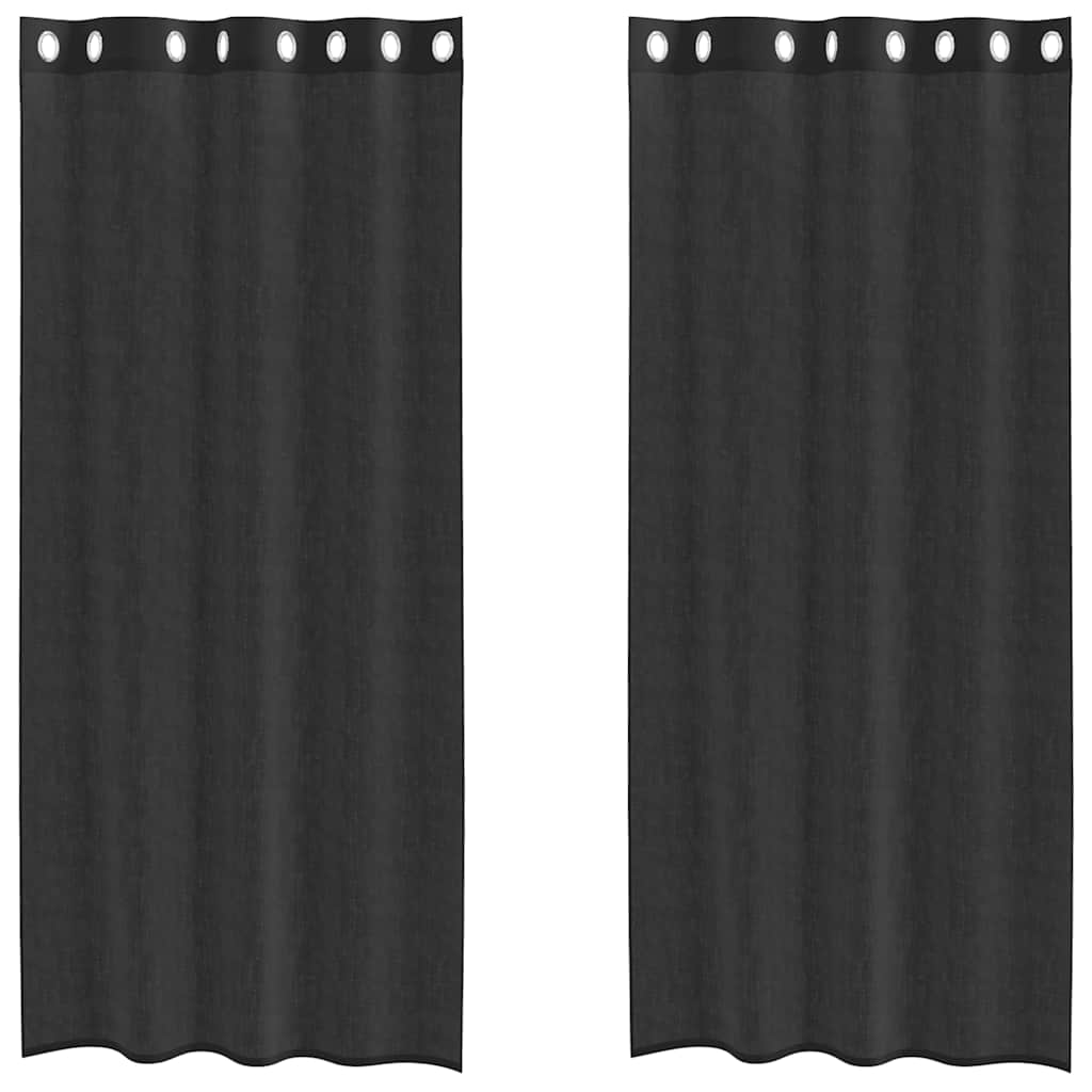 Voile Curtains with Eyelets, 2 Pcs.