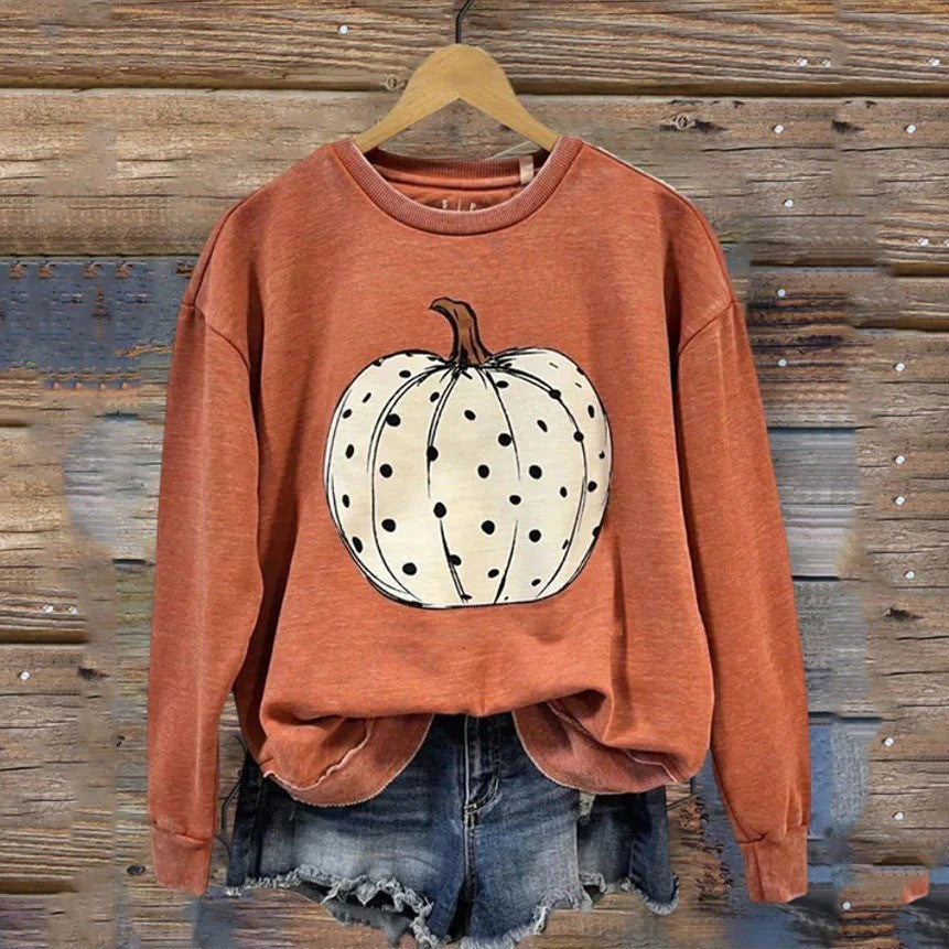 Spooky 3D Print Halloween Crewneck Pullover Sweatshirt