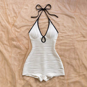Body-Flattering Halter Jumpsuit Bikini for Women