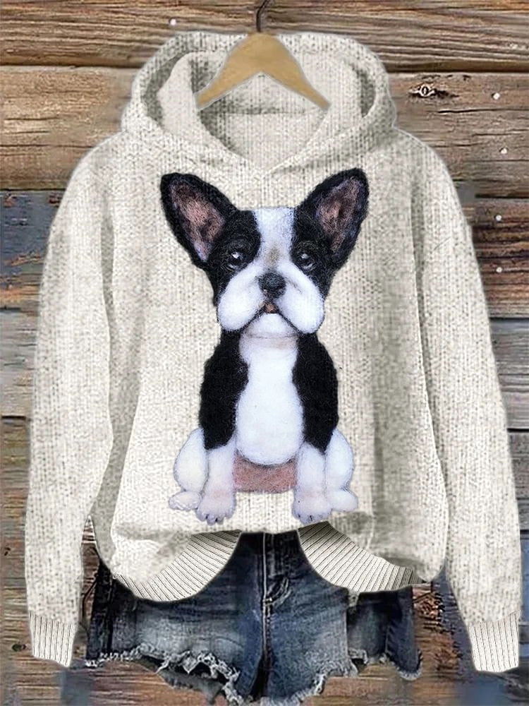 Cozy Animal Print Hooded Sweatshirt for Women