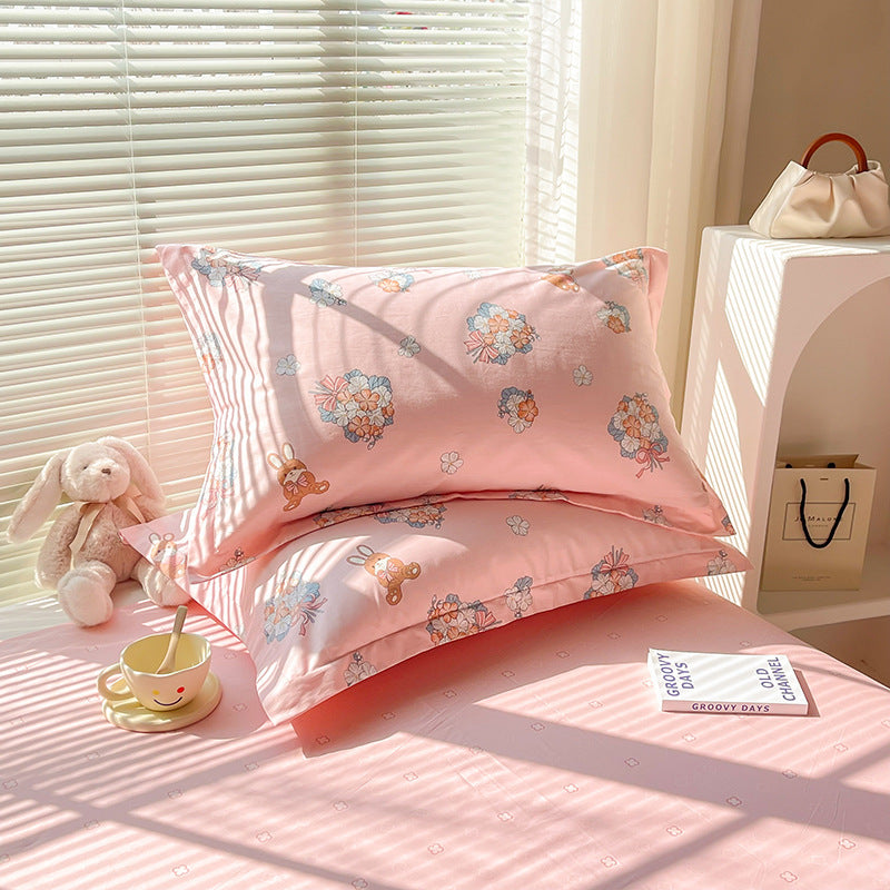 100% Cotton Twill Pillowcases Pair, Reactive Dyeing, Modern Minimalist