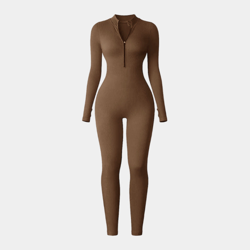 Seamless Ribbed Yoga Romper for Women