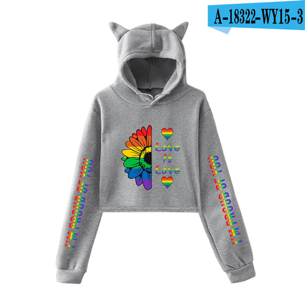 Cute Cat Ear Cropped Navel Sweater