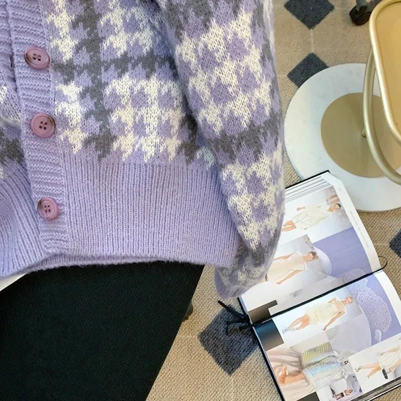 Japanese-style Short Autumnwinter Loose Outerwear Lazy-style Cardigan Thickened Coat Womens Sweater