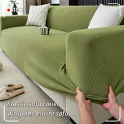 Sofa Cover 1pc Stretchy All-Over Sofa Cover - Non-Slip - Pet-Friendly - Machine Washable - Modern Jacquard Design - Green - Office Decor - Modern Sofa Cover - Elastic Closure - Sofa Covers