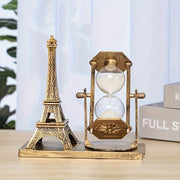 Eiffel Tower Sand Timer Sculpture - Vintage Parisian Landmark Desk Decor, Durable Plastic Material, Ideal for Home & Office, Festive Decorative Gift, Suitable for Various Rooms, No Power Needed