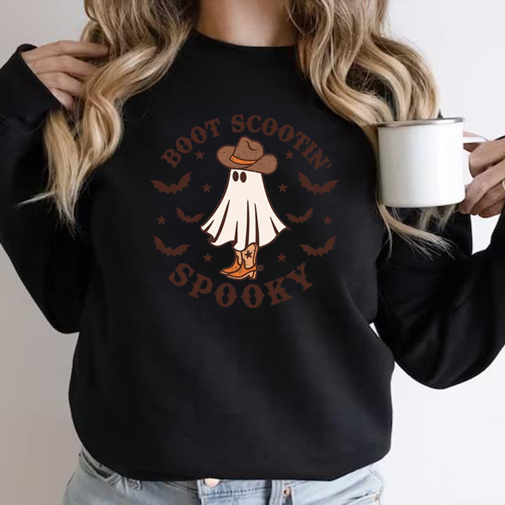 Boot Scootin Spooky Cowboy Ghost Halloween Hoodie