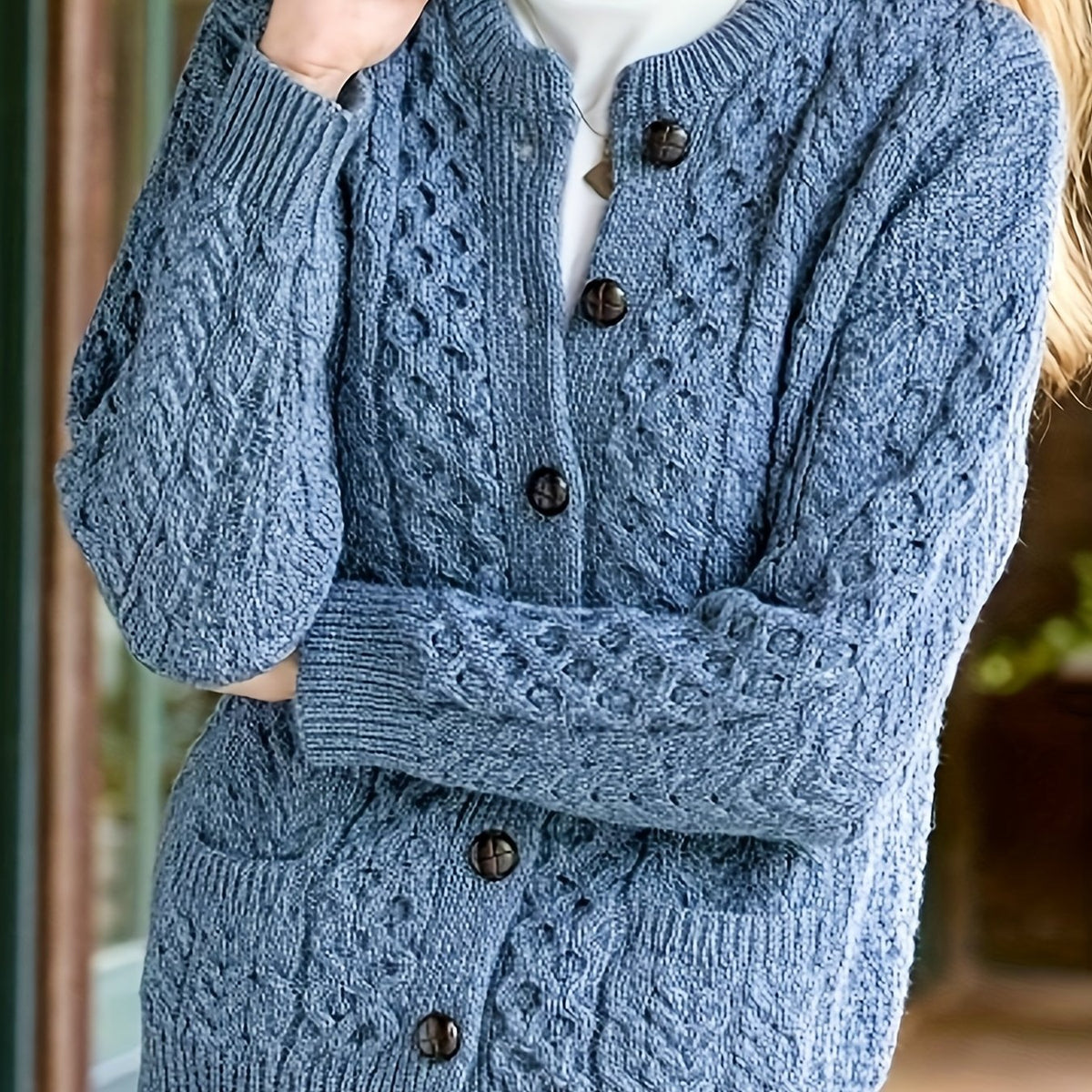 Women's Casual Knit Cardigan Sweater Cozy Long Sleeve